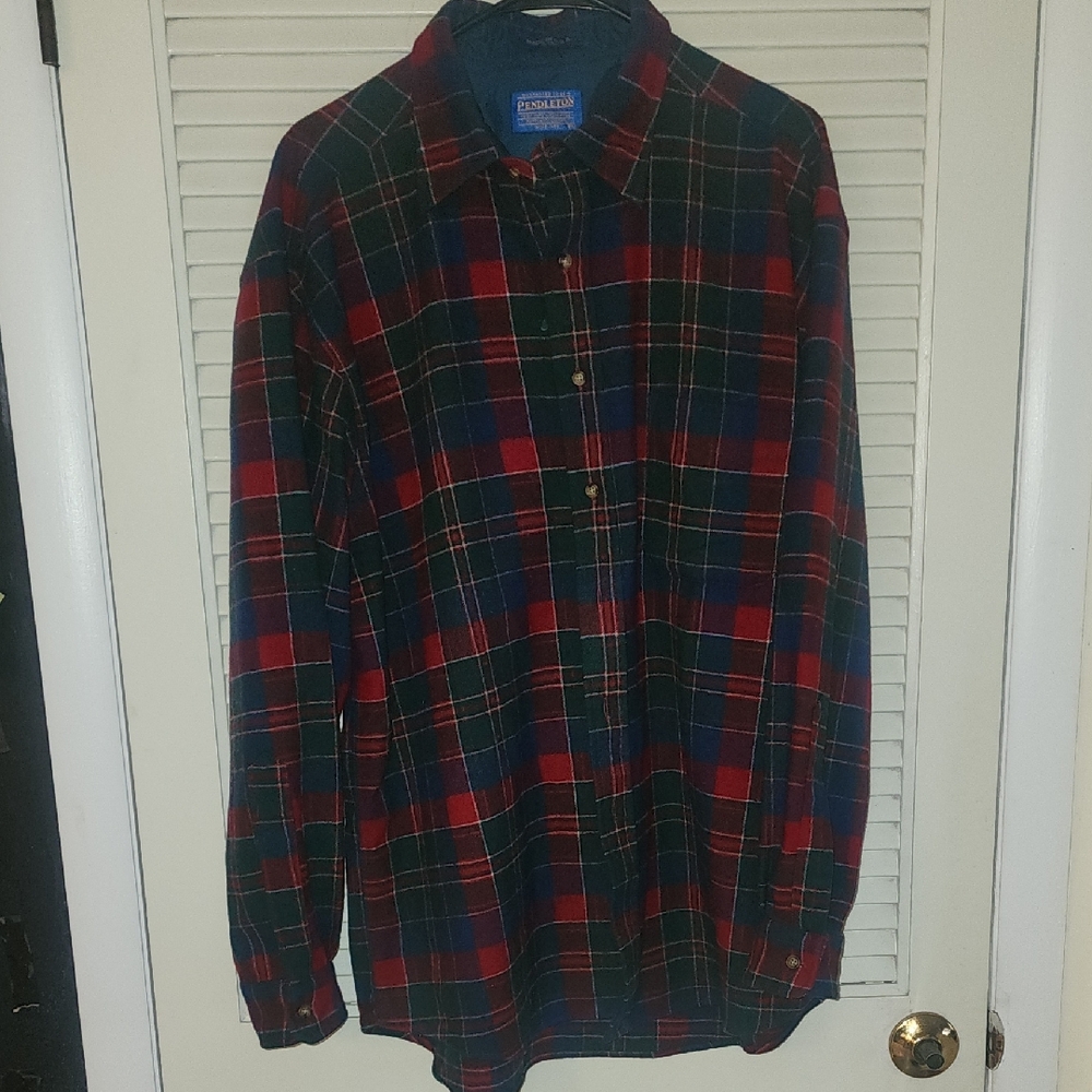Vintage Pendleton 100% Virgin Wool Plaid Shirt XL
